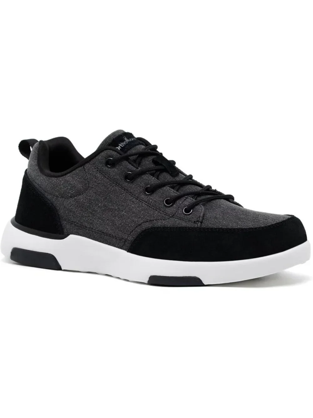 OrthoComfoot Men's Black Rubber Comfortable & Breathable Slip On Walking Sneaker